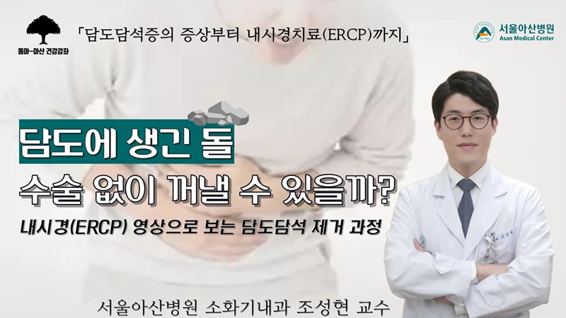 [집에서 만나는 건강강좌] '담도담석'의 증상부터 <br>내시경치료까지